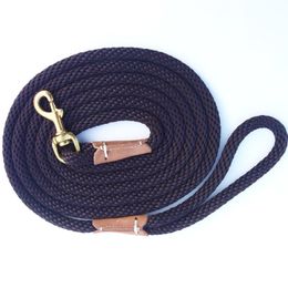 Training Rope Check Cord/ Lightweight Small Medium Tracking Leads 2M 5M 10M black red color Long Dog Leash 201126