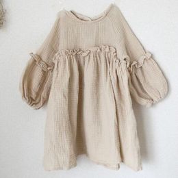 Baby Girls Summer Dresses New Summer Japan Kids Girl Dress Linen Spring Clothes Ruffles Princess Toddler Baby Girl Clothing LJ200923