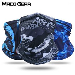 Printed Summer Breathable Cool Bandana Hiking Hunting Cycling Running Scarf Ski Riding Fishing Sports Half Face Mask Men Women Caps & Masks