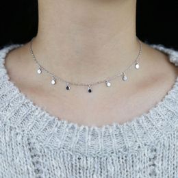 New arrived women lady short choker necklace with multi high polish round shape charm paved wedding necklace jewelry drop ship