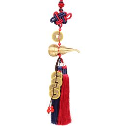 Chinese Knot Feng Shui Decorating Buddhist Six Mantras Wu Lou HuLu Copper Alloy Gourd Amulet Home Decoration Accessories Vintag LJ200904