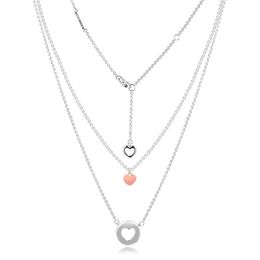 CKK Necklace Layered Heart Necklaces Choker Pendant Colgantes Chakra Collares Pingente 925 Sterling Silver Women Jewellery Q0531