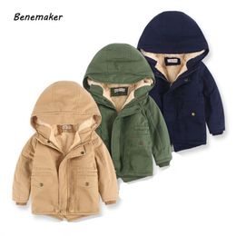 Benemaker Children Winter Outdoor Fleece Jackets For Boys Clothing Hooded Warm Outerwear Windbreaker Baby Kids Thin Coats YJ023 LJ201007