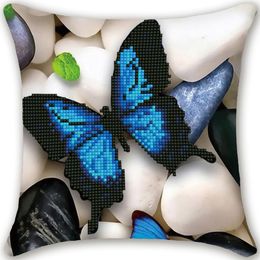 5D DIY Diamond Paintings Drill Butterfly Cushion Cover Replacement Pillow Case Mosaic Cross Stitch Kit Embroidery Decor Home 201112