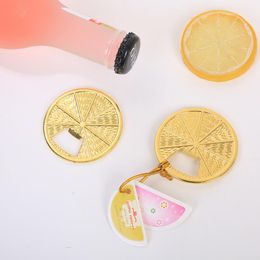 New Arrival Golden Zinc Alloy Lemon Slice Beer Bottle Opener Wedding Gifts Creative Party Favors LX3557