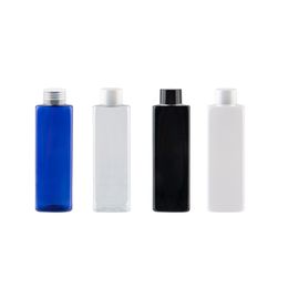 Wholesale 250ml black white Square Empty Plastic Cosmetic Bottles Containers With Caps, 250cc Massage Oil Packaging PET