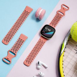 Soft TPU Replacement Breathable Sport Bands Wristbands Strap with Air Holes for Fitbit Sense/Fitbit Versa 3
