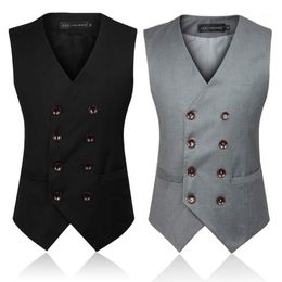 Men's Vests Wholesale- 2021 Brand Mens Suits Vest Men Business Casual Double-breasted 6XL Suit 2 Colour Fashion Avaliable MT3291