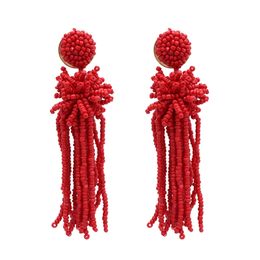 backs Multicolor Fashion Rice Beads Tassels Popular Earrings Street Beat Earrings High Quality Jewellery Wholesale