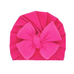 1 Lytwtw's Children Baby Kids Cap Girl Photography Props Spring Autumn Modis Turban Infant Props Big Bow Bowknot Hat H jllGMU