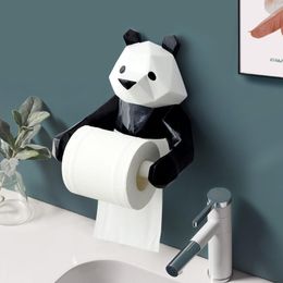 Panda Paper Towel Dispenser Wall Mounted Tissue Holder Bathroom Toilet Home Decor Creative Holders