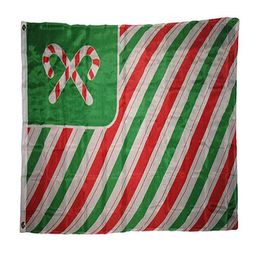 Christmas Candy Cane Flag 3x5 feet Double Stitched High Quality Factory Directly Supply Polyester with Brass Grommets