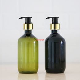 300ml gold collar Pump lotion Bottle,black green Plastic Cosmetic Container,Empty Shampoo Sub-bottling,Sample Essence Oil Bottlegood package