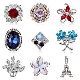 Fashion Accessories Crystal Rhinestone Small Cute Flower Brooch Women Wedding Bouquets DIY Simple Geometry Pins