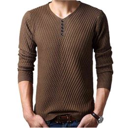 M-4XL Winter Henley Neck Sweater Men Cashmere Pullover Christmas Sweater Mens Knitted Sweaters Pull Homme Jersey Hombre 211221