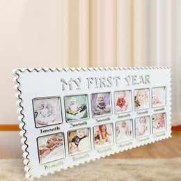 Newborn 12 Months Baby Growth Memorial Photo Picture Frame My First Year Birthday Gift Home Room Wall Decoration Drop Shipping 201211