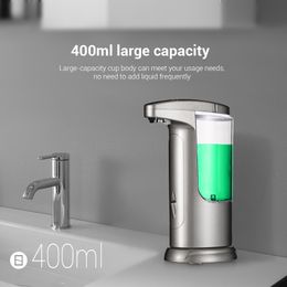 400ML Automatic IR Sensor Touchless Soap Liquid Dispenser Automatic Dispenser Sanitizer Built-in Infrared Smart Kitchen Bathroom Y200407