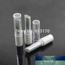 New Arrival 4g Lip Balm Tubes Empty Lipstick Tube White+SIlver Tube,Clear Cap,DIY Lip Gloss Packing Container