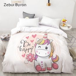 Custom Duvet Cover,Comforter/Quilt/Blanket case Queen/King,Cartoon Lovely pink unicron Bedding for Baby/Kids/Child/Boy/Girl LJ201015