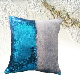 Sequin Pillow Case Mermaid Pillowcase Reversible Cushion Cover 40*40cm Magic Cushion Cover 11 Colours Throw Pillow Case CCA12611 30pcs