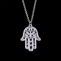 Fashion 24*35mm Hamsa Palm Hand Protection Pendant Necklace Link Chain For Female Choker Necklace Creative Jewellery party Gift