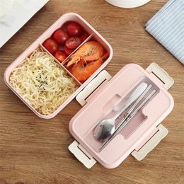 Ecofriendly Bento Box 1000ml Student Office Outdoor Travel Adult Children Lunch Box Microwave Heated Food Container Meal Prep 201015