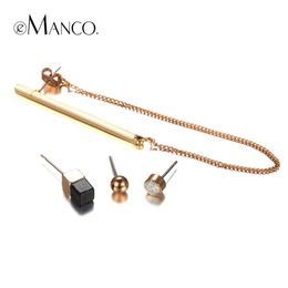 Wholesale Black acrylic crystal stud earrings sets for women zinc alloy geometric earrings fashion jewelry Y200323