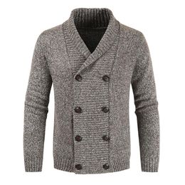 Men's Sweaters Casual Style Sweater Autumn Winter Fashion Loose Simple Designer Lapel Double Breasted Long Sleeve Knit Cardigan