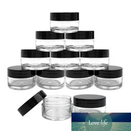 30pcs 2g/3g/5g/10g/15g/20g Plastic Clear Cosmetic Jar Black Lid Makeup Containers Lip Lotion Vials Face Cream Sample Pot Gel Box