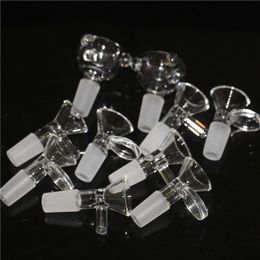 bar wholesale Glass Slides Bowl Pieces Bongs Bowls Funnel Rig Quartz Nails 18mm 14mm Male Heady Smoking Water pipes nectar