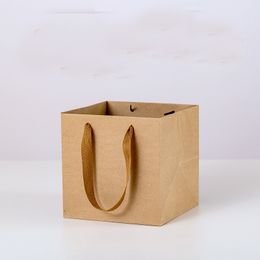 Square Brown Paper Bags with handles,Gift Bags ,Paper Shopping Bags, Party, Birthday,Favor, Goody, Take-Out, Merchandise, Retail Bags Multip