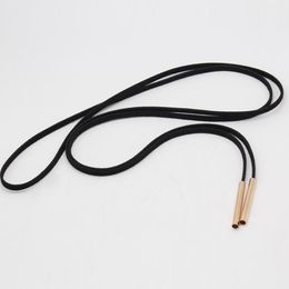 Statement Chokers Necklaces for women Long Black Tube False Long Leather Rope Gold choker Collar Necklace