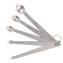 5pcs/Set Stainless Steel Mini Measuring Sauce Spoon Kitchen Tool Durable Accessories Tableware Sauce Home Measuring Spoon
