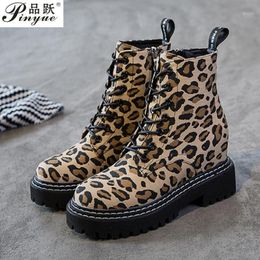 Luxury Design Leopard Boots Women Fetish Flats High Top Heels Ankle Boots Lady Chunky Stripper Platform Shoes1