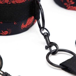 NXY SM Sex Adult Toy Blackwolf under Bed Restraint Set Handcuffs Ankle Cuffs Bdsm Bondage Straps Games Products Erotic Toys for Couples1220