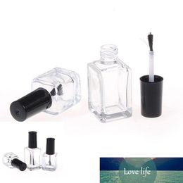 10pc 5ml/10ml/15ml Transparent Glass Nail Polish Bottle Empty with Lid Brush Cosmetic Containers Nail Glass Bottles with Brush