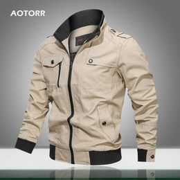 Men Jacket Military Style Autumn Spring Camo Coat Men's Army Green Outwear Zipper Solid Jackets Male Bomber Casual Coats 201104