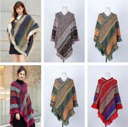 Spring and Autumn Cape Knitted Pullover Tassel Scarf Shawl Women's Long Shawl Coats warmth Imitation Cashmere Scarf Decoration LSK1459
