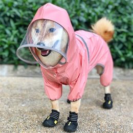Welsh Corgi Raincoat Poodle Bichon Frise Schnauzer Shiba Inu Dog Clothes Waterproof Clothing Jumpsuit Pet Outfit Rainwear Y200922