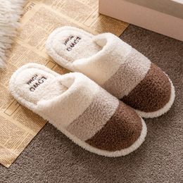 Warm Winter Slippers Women Suede Plush Home Slippers women Mixed Colours Indoor Slippers Comfy Fashion Bedroom Female Shoes Y201026