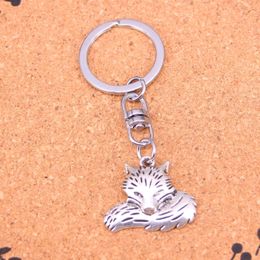 Fashion Keychain 24*28mm wolf tail fox Pendants DIY Jewellery Car Key Chain Ring Holder Souvenir For Gift