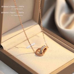 2022 Gothic Roman Digital Zircon Circle Necklace for Woman Fashion Korean Jewellery Party Girl Sexy Luxury Clavicle Chain