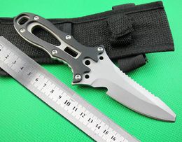 1Pcs New Outdoor Fixed Blade Diving knife 440C Sandblasted Blade Full Tang Aluminum Handle Outdoor camping knives With Nylon Sheath