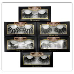 6D 25mm Eyelashes 100% Volume Natural Long Hair 3D Mink False Eyelashes Extension Fake Lash Makeup Mink Eyelashes Pack 50 pairs