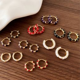 Dangle & Chandelier Fashion Bamboo Hoop Earrings For Women 2022 New Personality Metallic Small Round Circle Earings