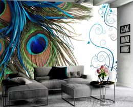 3d Home Wallpaper Beautiful Peacock Feather 3d Wallpaper Home Decor Living Room Bedroom Wallcovering HD Wallpaper Paper