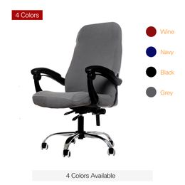 Computer Chair Cover Spandex for Study Office Chair Slipcover Elastic Grey Black Navy Red Armchair Cover Seat Case 1 PC 201119