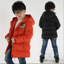 INS HOT baby boys winter jacket hooded 3-11 years old children's parkas hot sale Plus thick Explosion M Labelling green orange 201126