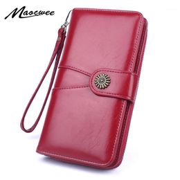 Wallets Women Long Fashion Brand Tri-Fold Wallet Coin Purse Solid Leather Female Clutch Card Holder Money Bag Phone Bags Clip1