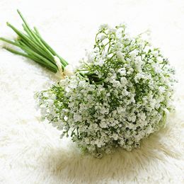 16PCS Artificial Flowers Baby's Breath Fake Flower Gypsophila for Wedding Home Fall Decoration Plastic Flowers Bouquet Y0104